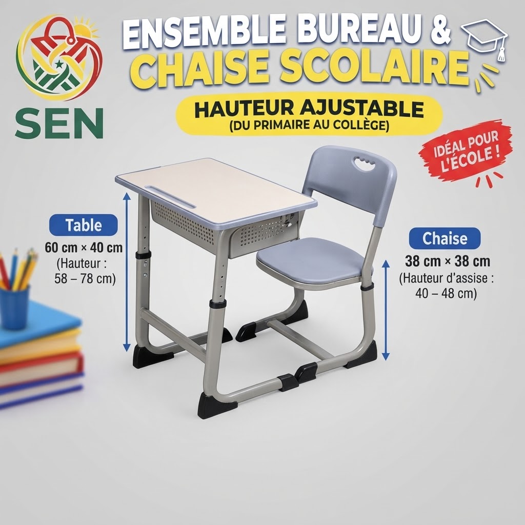 ENSEMBLE BUREAU & CHAISE SCOLAIRE