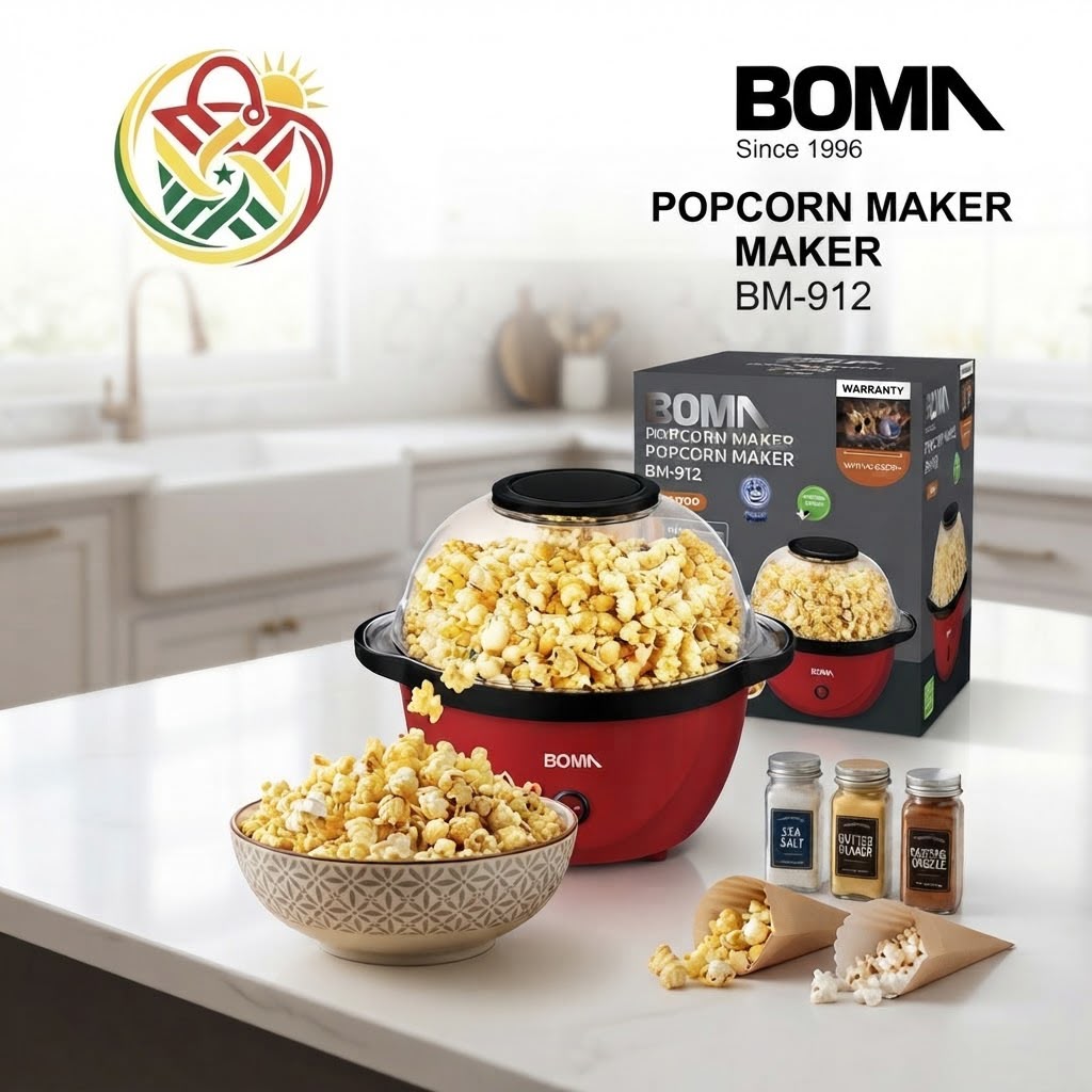 Machine à Popcorn Professionnelle BOMA (Modèle BM-912) - Rouge et Noire