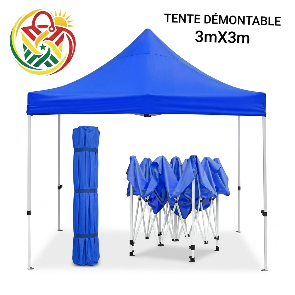 Tente Démontable 3×3 m – Grand Espace, Pratique et Facile à Installer