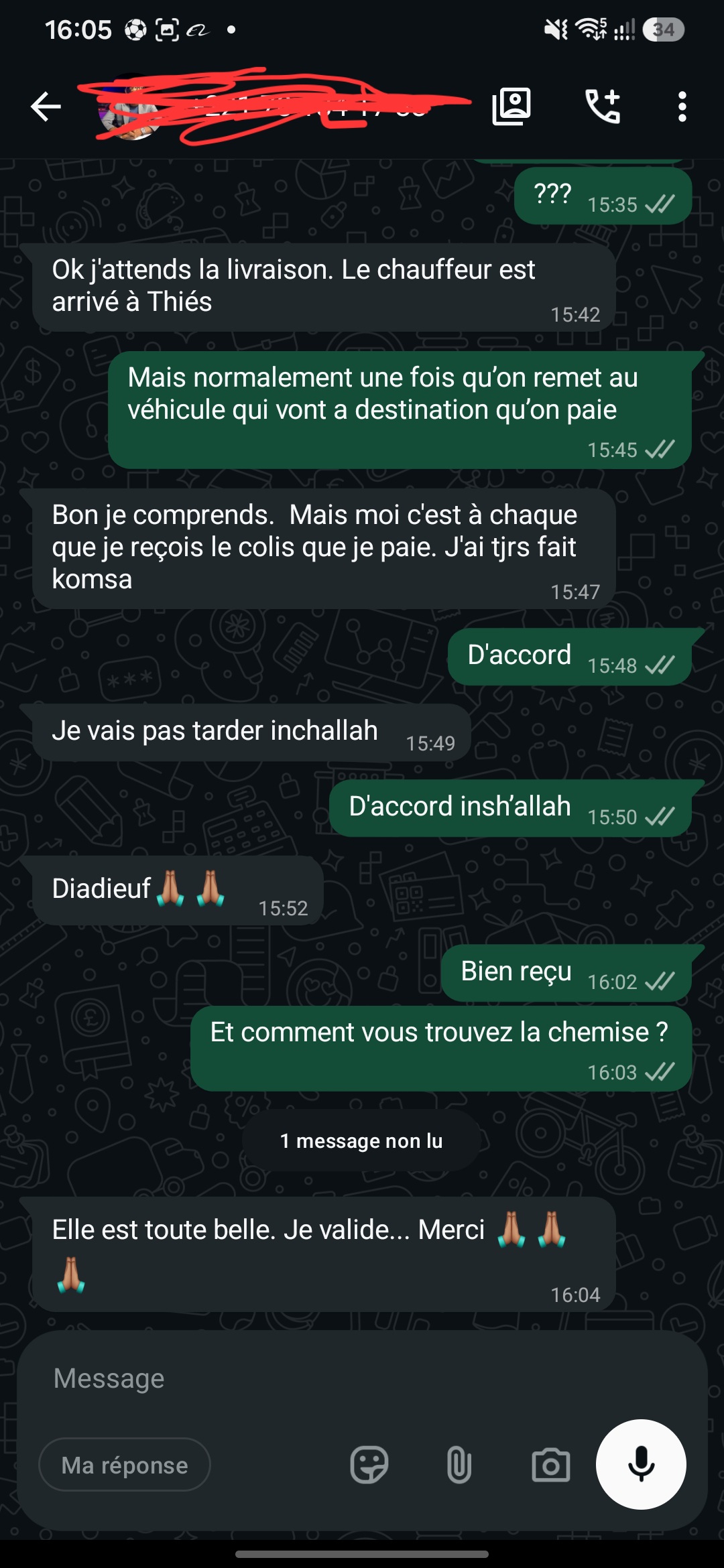 Capture d'écran du témoignage