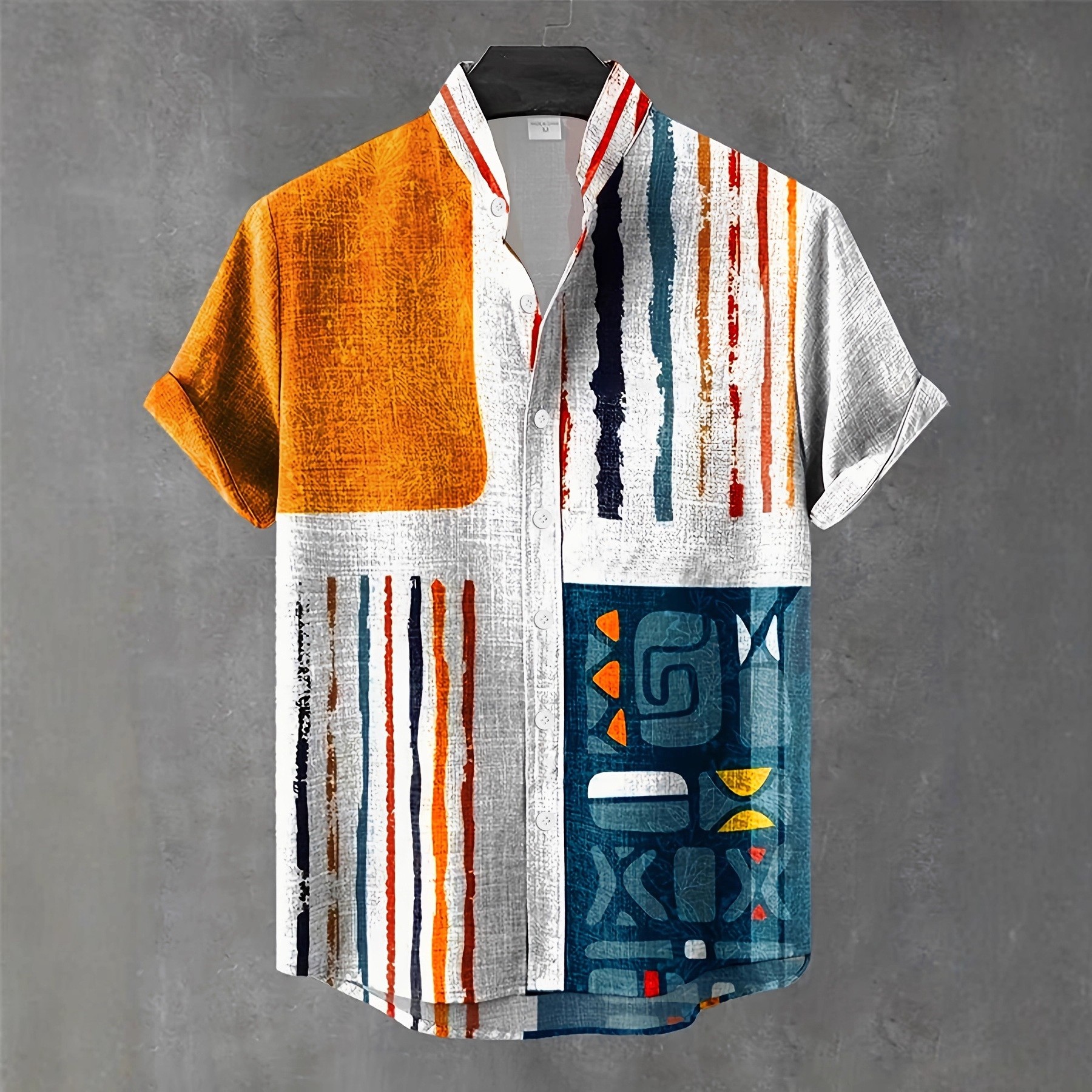 Chemise Homme Imprimée 3D, T-shirt en Polyester Élastique de Haute Qualité